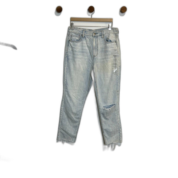 NWOT American Eagle Womens Skinny Jeans 12 Long 100% Cotton Raw Hem Distressed - Picture 16 of 16